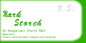 mark storch business card